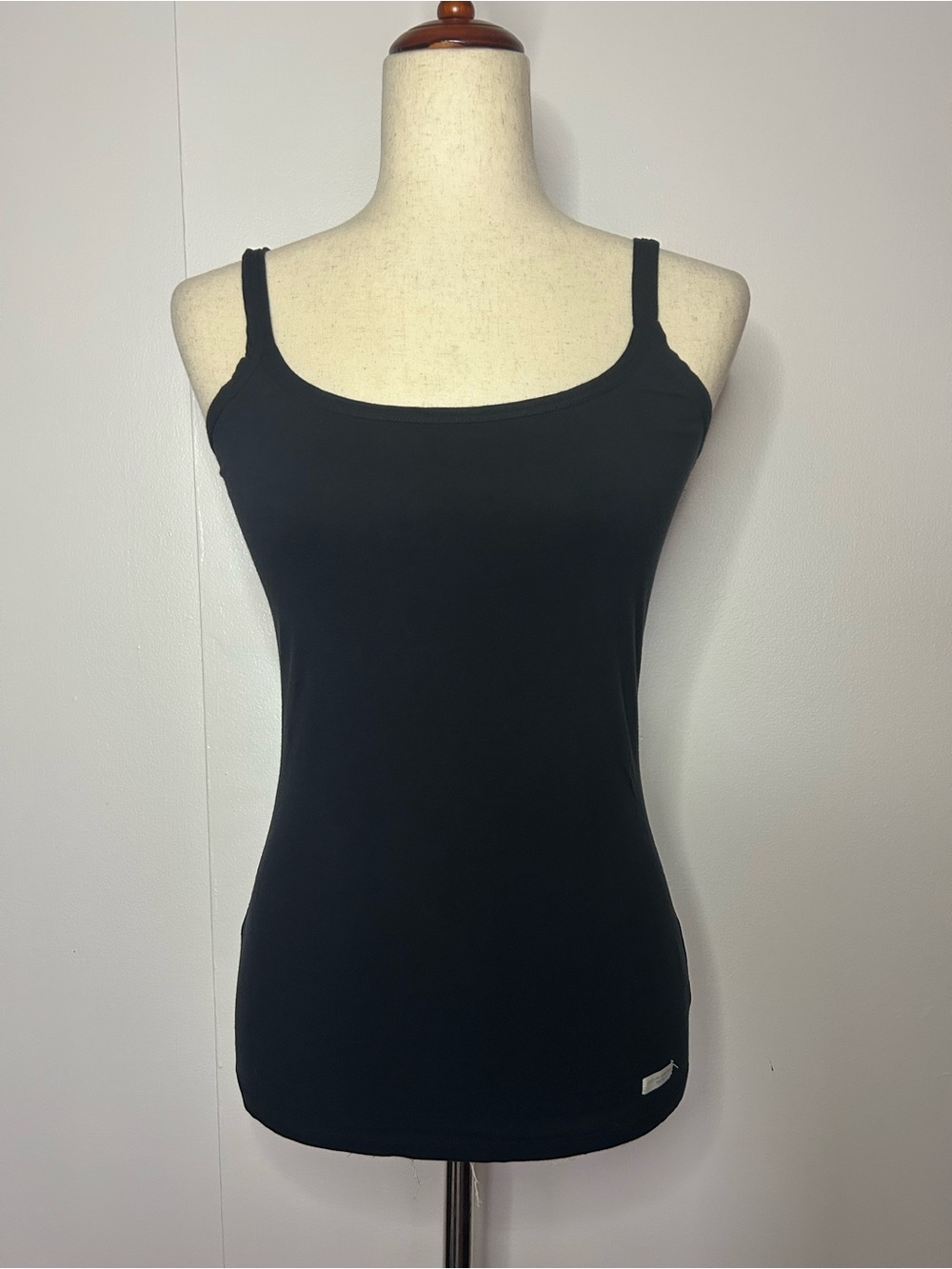 INTIMISSIMI Black Cotton Scoop Neck Knit Large Tank Top Under Shirt